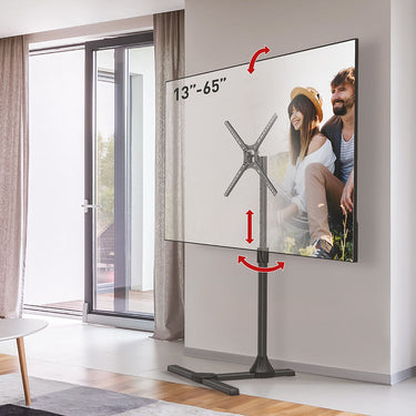 סטנד רצפתי למסכי טלוויזיה 13-65 אינץ' | תנועה והטייה + עיצוב אלגנטי