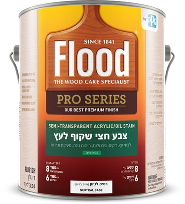 צבע לעץ Flood Semi Transparent גלון 3.8 ליטר