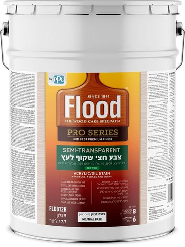צבע לעץ Flood Semi Transparent פח 18 ליטר