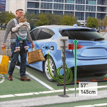 עמוד ברקן EV140FC להתקנה חיצונית 145 ס"מ לתחנת טעינת רכב חשמלי
